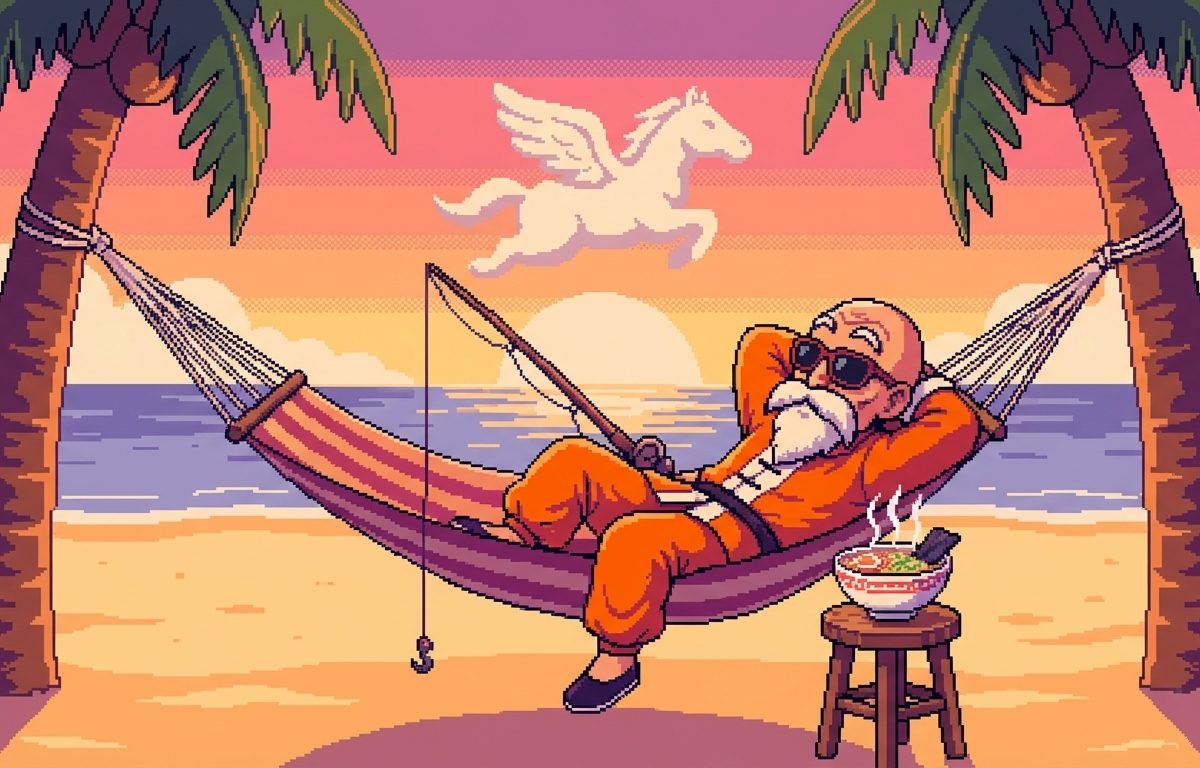 龙珠龟仙人像素画